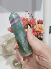 Load image into Gallery viewer, Fluorite point / tower on stand Crystal Carving Stone 280mm