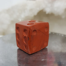 Load image into Gallery viewer, Die Dice Crystal Carving Red Jasper Stone 20mm 1 INCLUSIONS UNEVEN