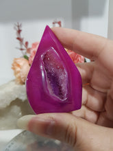 Load image into Gallery viewer, Pink Agate (Dyed) Flame Crystal Carving Stone 65mm 7