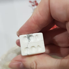 Load image into Gallery viewer, Die Dice Crystal Carving Howlite Stone 20mm 1 INCLUSIONS UNEVEN