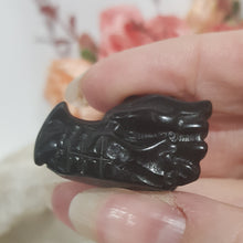 Load image into Gallery viewer, Dragon Head Black Obsidian crystal Carving Stone 30mm