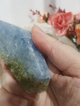 Load image into Gallery viewer, Blue Calcite Freeform Crystal Carving Stone 90mm 1 SMALL CHIPS BUT GLORIOUS FREEFORM