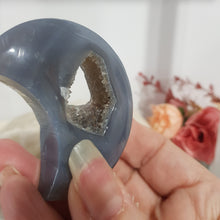 Load image into Gallery viewer, Crystal Agate Moon with druzy