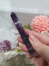 Load image into Gallery viewer, Fluorite WAND tower point Crystal Carving Stone
Inspires stability and grounding
Beautiful Fluorite Wand /Tower. Colours are just lovely