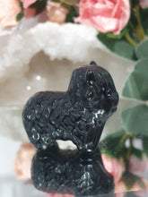 Load image into Gallery viewer, Beautiful Cute Black Obsidian Highland Cow Crystal Carving Stone.