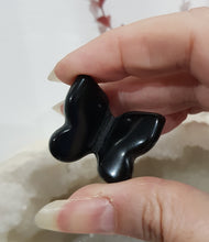 Load image into Gallery viewer, Butterfly Black Agate Crystal Carving Stone 30mm 1