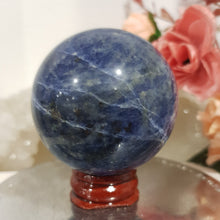 Load image into Gallery viewer, Sodalite Sphere Crystal Carving Stone 50mm 12 LINES INCLUSIONS