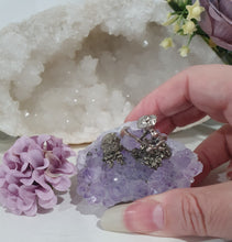 Load image into Gallery viewer, Beautiful Amethyst Cluster Crystal with Miner and Pyrite Clusters Stones.