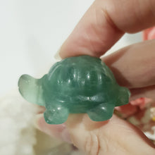 Load image into Gallery viewer, Turtle Fluorite Crystal Carving Stone 40mm 18