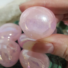 Load image into Gallery viewer, Titanium Aura Quartz Pink Crystal Tumble Stone 25mm - 30mm