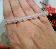 Load image into Gallery viewer, Beautiful POWERHEALER Crystal Beaded Bracelet. Amethyst, Rose Quartz, Quartz & Pyrite. 8mm