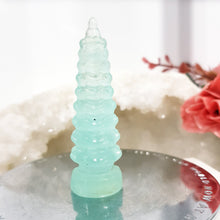 Load image into Gallery viewer, Temple Fluorite Crystal Carving Stone Point 60mm 13