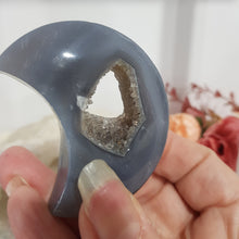 Load image into Gallery viewer, Crystal Agate Moon with druzy