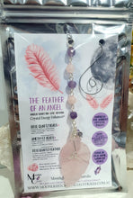 Load image into Gallery viewer, THE FEATHER OF AN ANGEL - Handcrafted Rose Quartz Feather Silver Wired Crystal Energy Enhancer© | Hanger | Ornament | Suncatcher
ANGELIC CONNECTION | LOVE | INTUITION
Gorgeous Rose Quartz feather crystal carving beaded with Amethyst and Rose Quartz. Wire wrapped in non tarnish silver