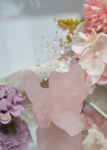 Load image into Gallery viewer, Rose Quartz Stalking Cat Animal Crystal Carving Stone. shes a tad wobbly but still lovely
Inspires love and harmony