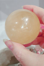 Load image into Gallery viewer, Honey Calcite Sphere Crystal Carving Stone on Silver Stem stand
INSPIRES SELF WORTH AND CONFIDENCE
lovely Honey Calcite sphere on silver stem stand