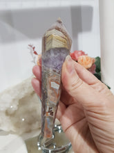 Load image into Gallery viewer, Amethyst-Sceptor-Tower-on-Silver-Stand-Crystal-Carving-Stone-Moonlight-Crystals-Australia