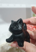 Load image into Gallery viewer, Black Obsidian Stalking Cat Animal Crystal Carving Stone
Inspires Protection and balance
