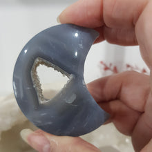 Load image into Gallery viewer, Crystal Agate Moon with druzy