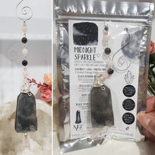 Load image into Gallery viewer, Midnight-Sparkle-Crystal-Energy-Enhancer-Suncatcher-Ornament-Hanger-Black-Sphalerite-stone-Moonlight-Crystals-Australia