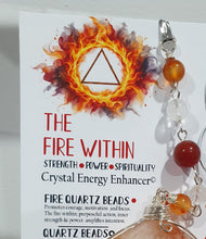 Load image into Gallery viewer, "THE FIRE WITHIN" Fire Quartz Tower Crystal Carving Silver Crystal Energy Enhancer© Gemstone / Hanger / Suncatcher / Ornament 220mm | Inspires Strength, Power & Spirituality