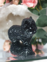 Load image into Gallery viewer, Beautiful Cute Black Obsidian Highland Cow Crystal Carving Stone.
