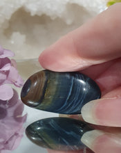 Load image into Gallery viewer, Blue Tigers Eye Crystal Tumble Stone 30mm | Inspires Courage AMAZING SHINE 1