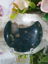 Load image into Gallery viewer, Moon Moss Agate Crystal Carving Stone on Stand 50mm | Inspires Tranquility and Grounding