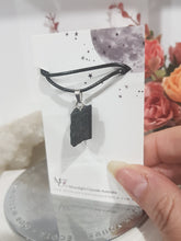 Load image into Gallery viewer, Black-Tourmaline-Raw-Stone-Pendant-Necklace-Moonlight-Crystals-Australia