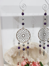 Load image into Gallery viewer, The-Dream-Catcher-of-Insight-and-Protection-Amethyst-Crystal-Energy-Enhancer-Suncatcher-Ornament-Hanger-Amethyst-Gemstone-Healing-Moonlight-Crystals-Australia