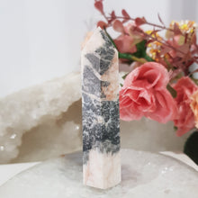 Load image into Gallery viewer, zebra agate crystal point tower