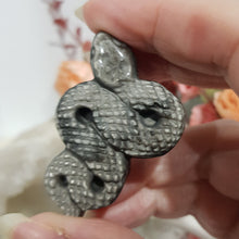 Load image into Gallery viewer, Snake Black Obsidian Animal Crystal Carving Stone 50mm 1