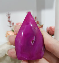 Load image into Gallery viewer, Pink Agate (Dyed) Flame Crystal Carving Stone 65mm 7