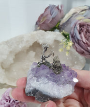 Load image into Gallery viewer, Beautiful Amethyst Cluster Crystal with Miner and Pyrite Clusters Stones.