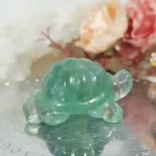 Load image into Gallery viewer, Turtle Fluorite Crystal Carving Stone 40mm 19