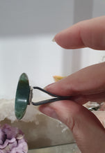 Load image into Gallery viewer, Moon Car Clip Moss Agate Crystal Carving Stone 30mm | Inspires Transformation and Grounding