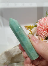 Load image into Gallery viewer, Amazonite Crystal Point Tower Stone.
INSPIRES HOPE
Lovely Amazonite crystal point tower.