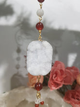 Load image into Gallery viewer, FIRE AND ICE - PASSION | POWER - Druzy Quartz Gold Wired Stone Crystal Energy Enhancer© / Hanger / Sun Catcher 180mm 1