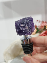 Load image into Gallery viewer, Amethyst Bottle Stopper Raw Crystal Stone 90mm 2 STONE A LITTLE SCUFFED