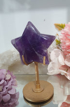 Load image into Gallery viewer, Star Amethyst Crystal Carving Stone on Stand
Inspires Intuition
Gorgeous Amethyst Star Crystal Carving Stone on stand.