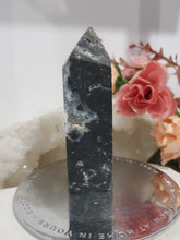 Load image into Gallery viewer, Black Sphalerite Crystal Point Tower Stone 90mm 16 SO SPARKLY!
