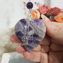Load image into Gallery viewer, The-heart-and-the-spirit-crystal-energy-enhancer-amethyst-stone-suncatcher-ornament-hanger