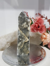 Load image into Gallery viewer, Black Sphalerite Crystal Point Tower Stone 90mm 16 SO SPARKLY!