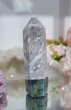 Load image into Gallery viewer, Ocean Jasper Crystal Point Tower Stone.
INSPIRES ADAPTION, OVERCOMES CHALLENGES AND BRINGS JOY
Lovely Ocean jasper crystal point tower.