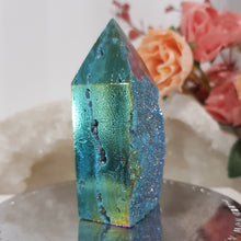 Load image into Gallery viewer, Blue-Titanium-Aura-Sphalerite-Crystal-Tower