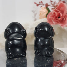 Load image into Gallery viewer, PEEN / DOODLE Black Obsidian Crystal Carving Gemstone 40mm