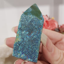 Load image into Gallery viewer, Blue-Titanium-Aura-Sphalerite-Crystal-Tower