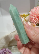 Load image into Gallery viewer, Amazonite Crystal Point Tower Stone.
INSPIRES HOPE
Lovely Amazonite crystal point tower.