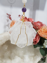 Load image into Gallery viewer, ENCHANTED LOTUS - PURITY | POWER | SPIRITUALITY - Quartz Lotus Carving gold Crystal Energy Enhancer© / Hanger / Ornament / Sun Catcher 200mm