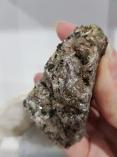 Load image into Gallery viewer, Epidote Crystal Specimen Stone 65mm 3 LOVELY LITTLE CRYSTALS